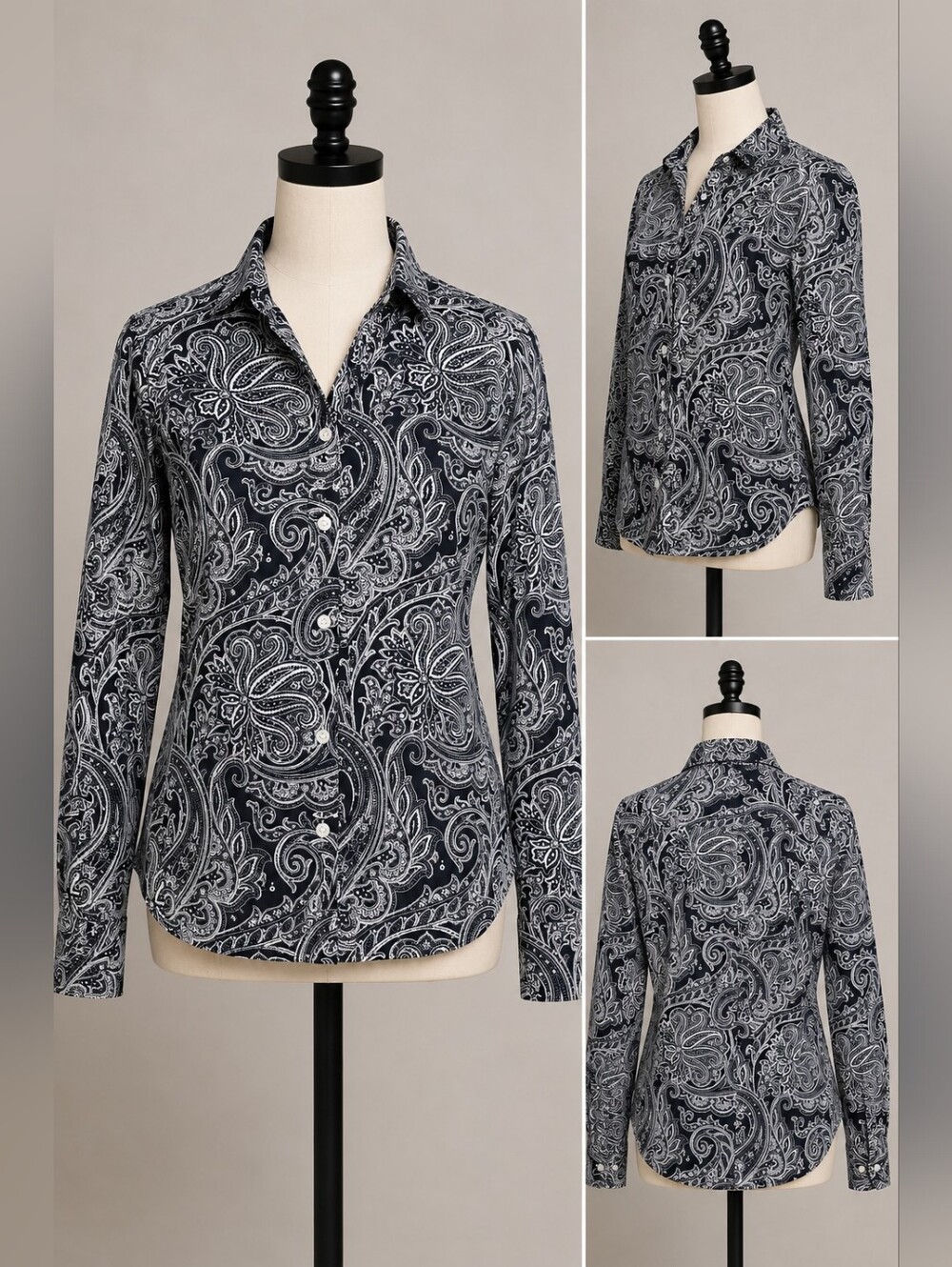 Lauren Ralph Lauren Paisley Button Shirt Women M